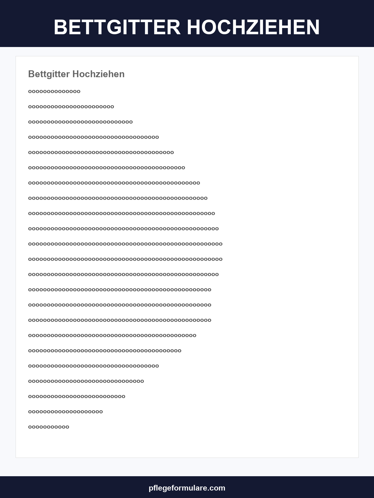 Vordruck Bettgitter Hochziehen
